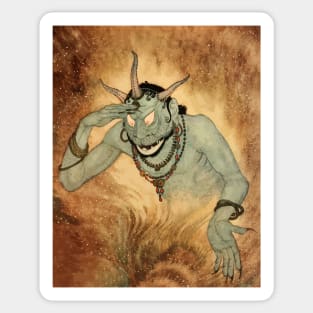 Genie from the Arabian Nights by Edmund Dulac. Sticker